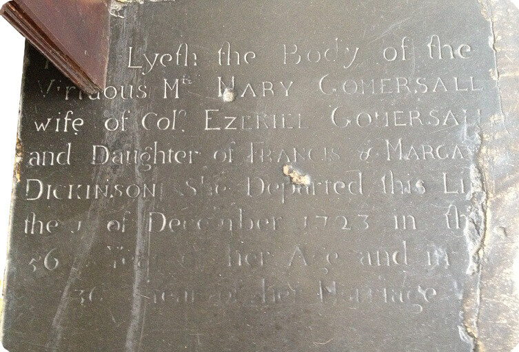 Mary Gomersall gravestone