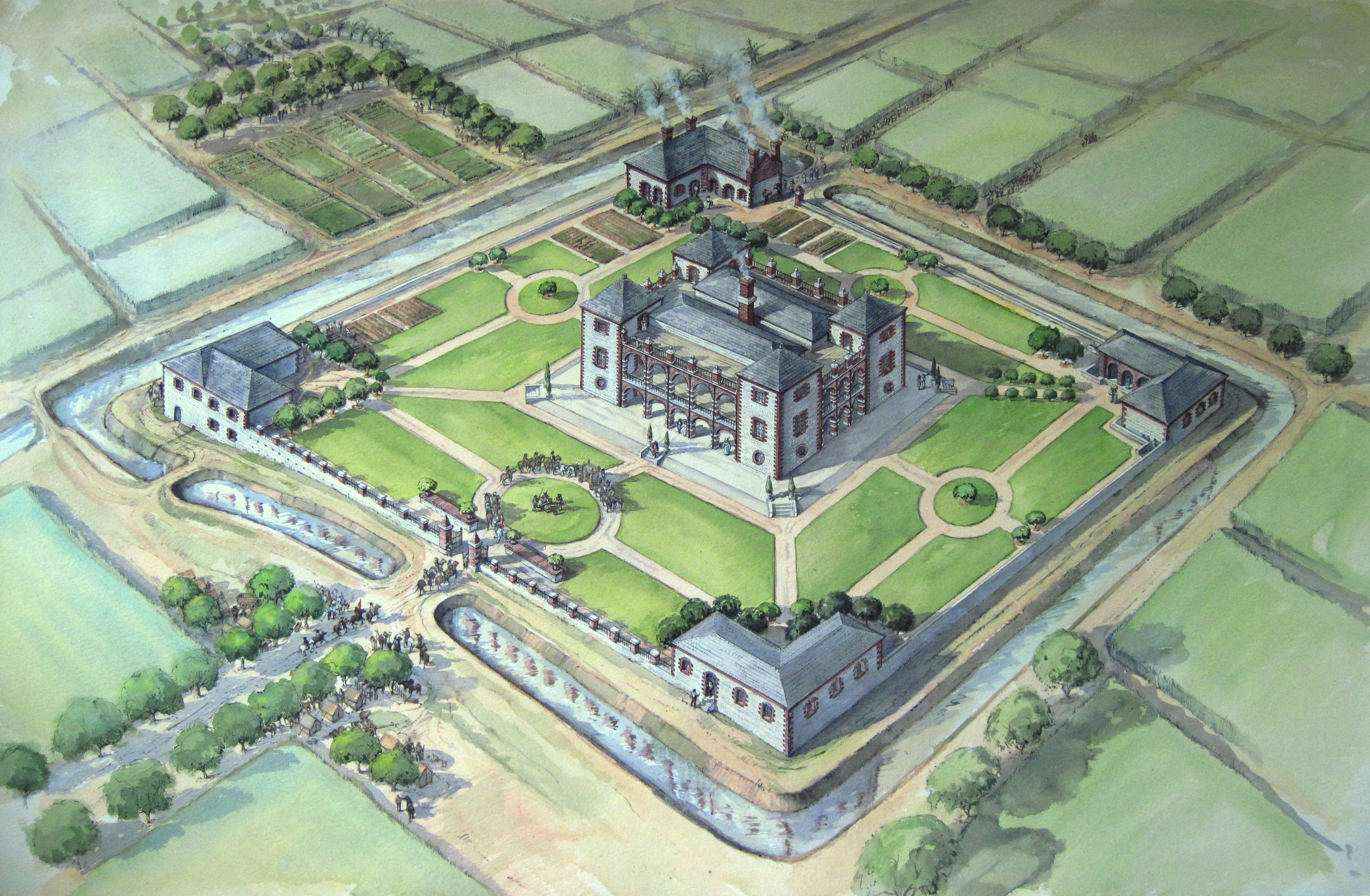 Peter Dunn's reconstruction of the estate of Colbeck Castle