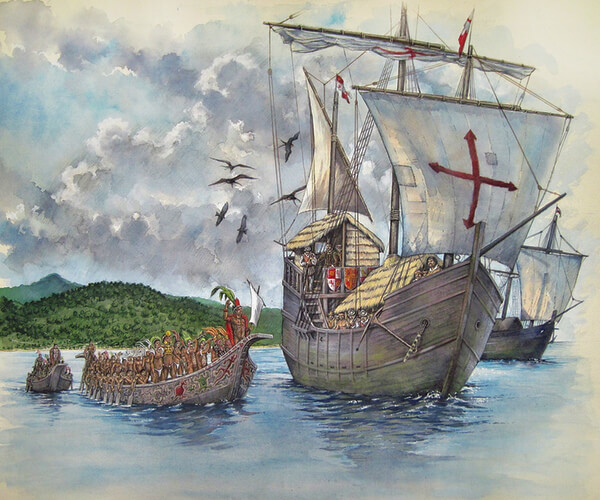 Tainos and the Nina by Peter Dunn